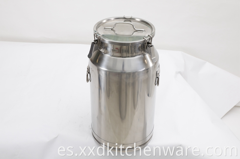 Stainless Steel Milk Bucket With Lid 2